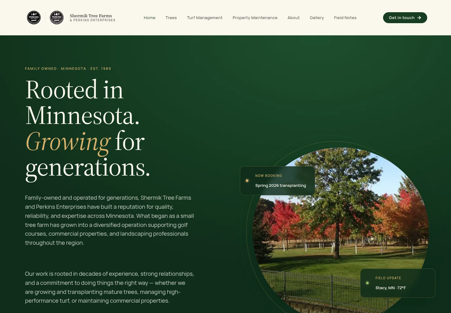 Homepage of Shermik Tree Farms
